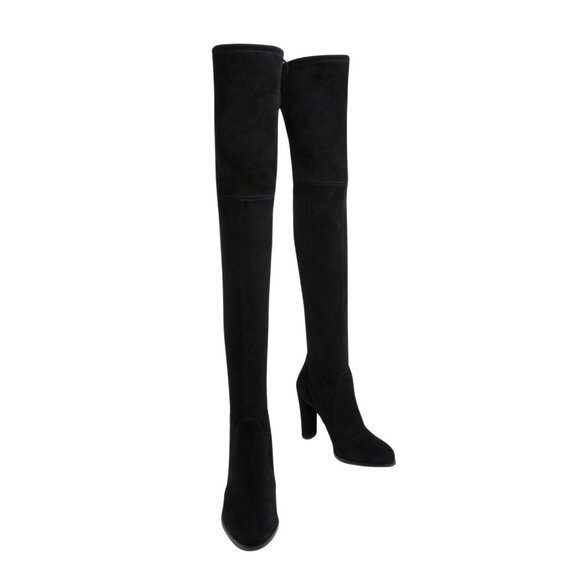 Stuart Weitzman Black Suede Highline Black Over The Knee Boots 39.5 - Picture 3 of 3
